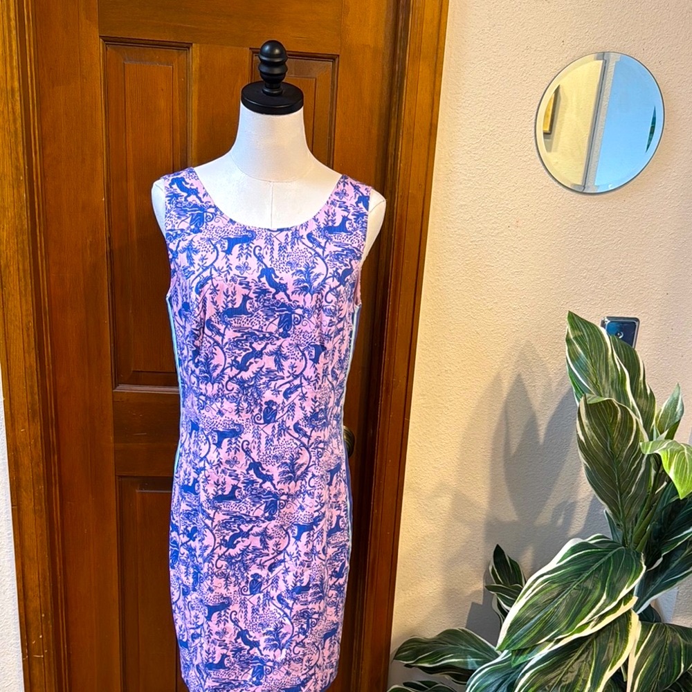 Lilly Pulitzer Pink and Blue Floral-Print Mini Dress
